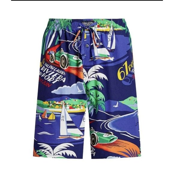 Polo Ralph Lauren Riviera Du Port Traveller Regata Woven Shorts Sleepwear Mens S - Picture 3 of 6